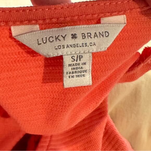 Lucky Brand Twist Front Peplum Tank Coral Size Small - Picture 6 of 7